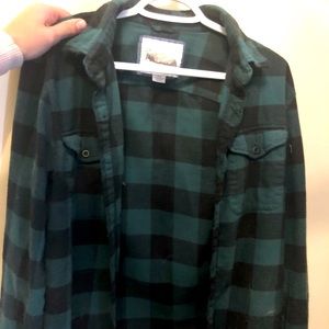 Small Green Flannel top
